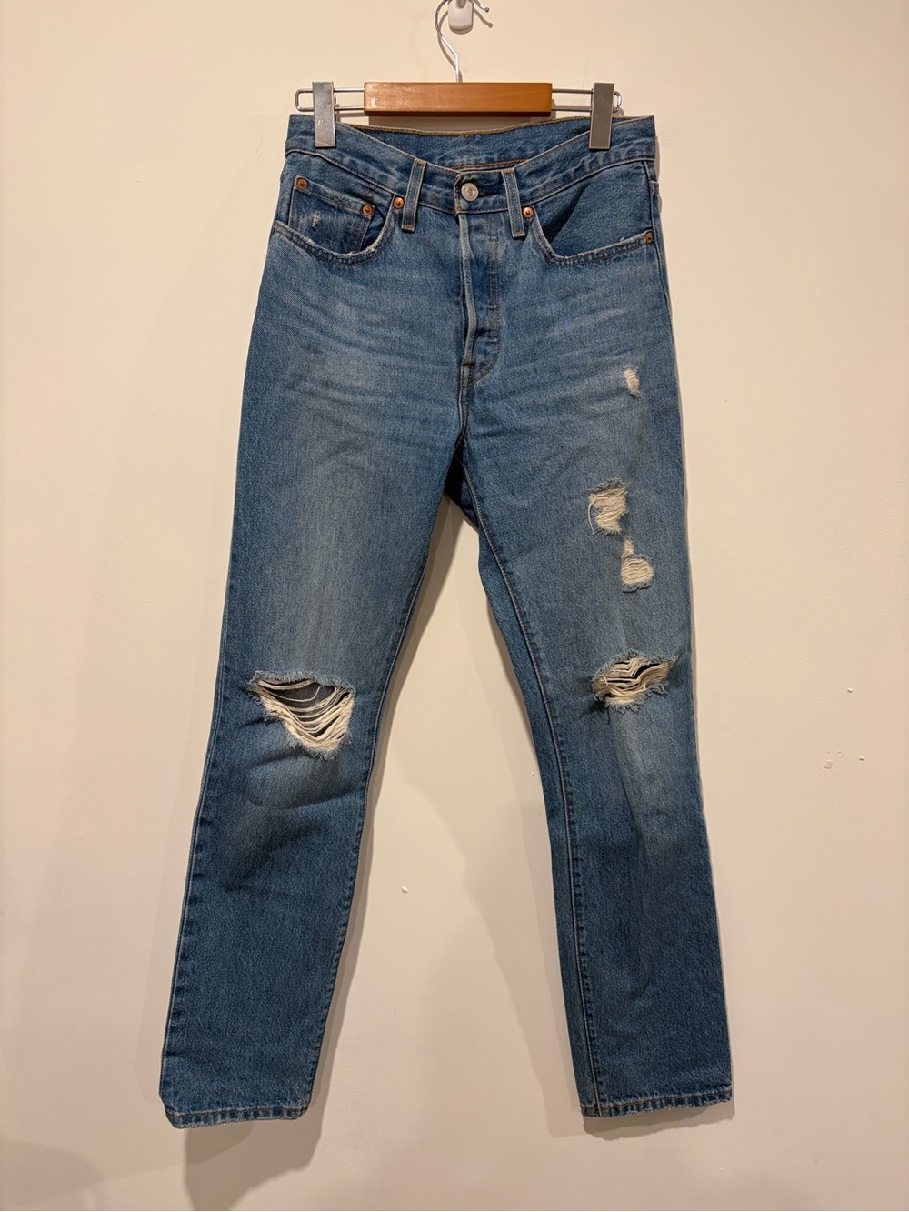 Levi's Women's Blue Distressed Bootcut Jeans